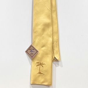 Tommy Bahama Gold Silk Tie “Little Palm Solid”